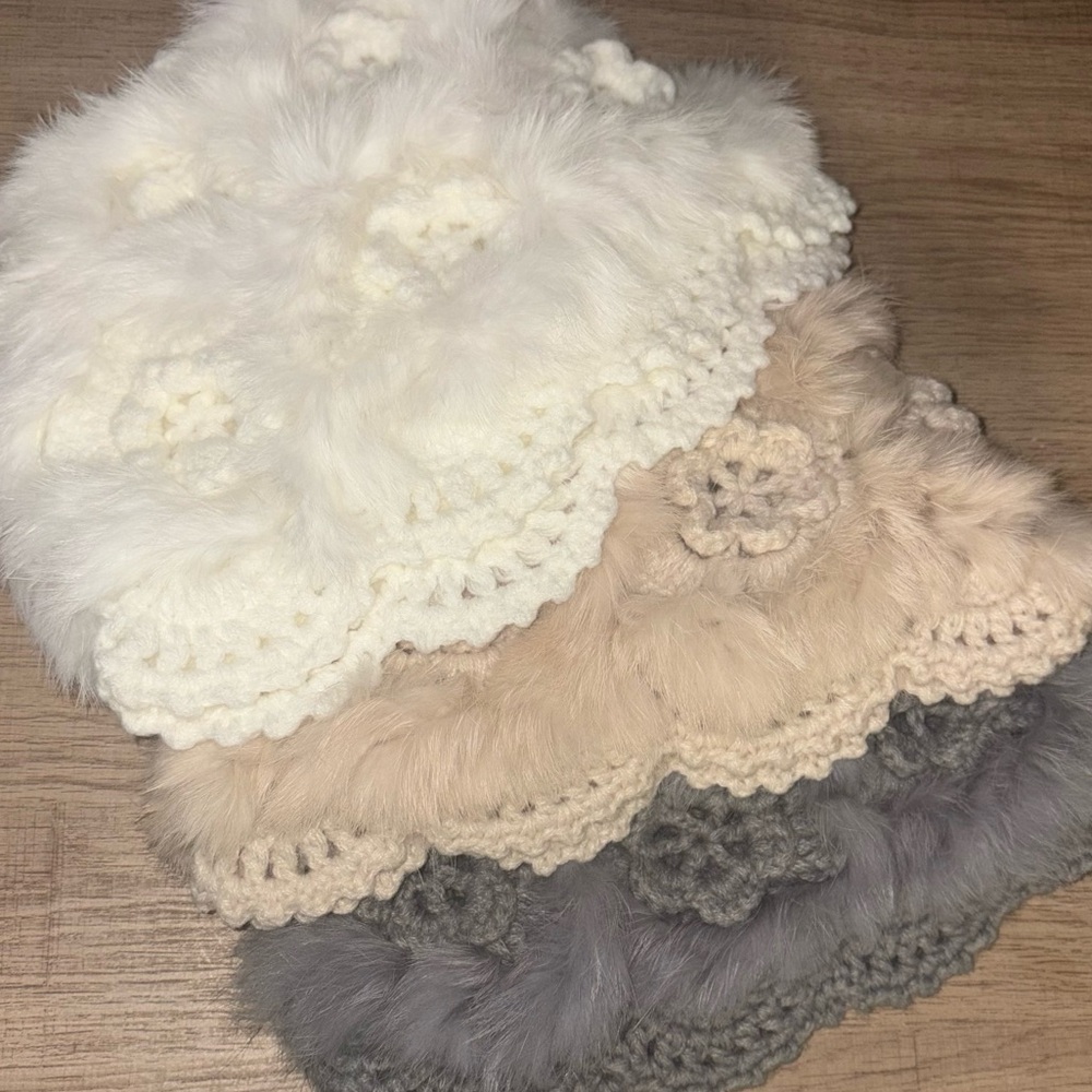 Boutique | 3 Soft Faux Fur Plush Beanie Set - Picture 6 of 8